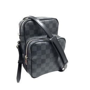 Louis Vuitton Rem Shoulder Bag Black Crossbody Bag PVC Leather Nume Leather